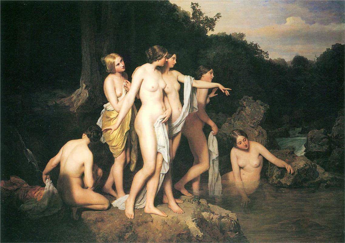 Women Bathing at the Brook - Ferdinand Georg Waldmüller