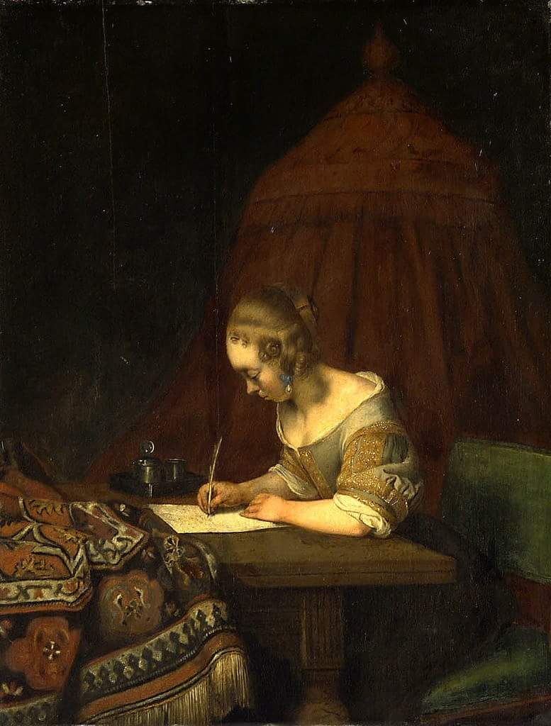A Lady Writing a Letter - Johannes Vermeer (1665)