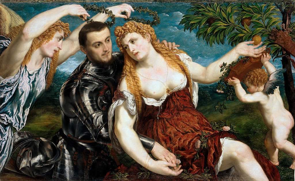 Allegory (Mars, Venus, Victoria and Cupid) - Paris Bordone (~1560)