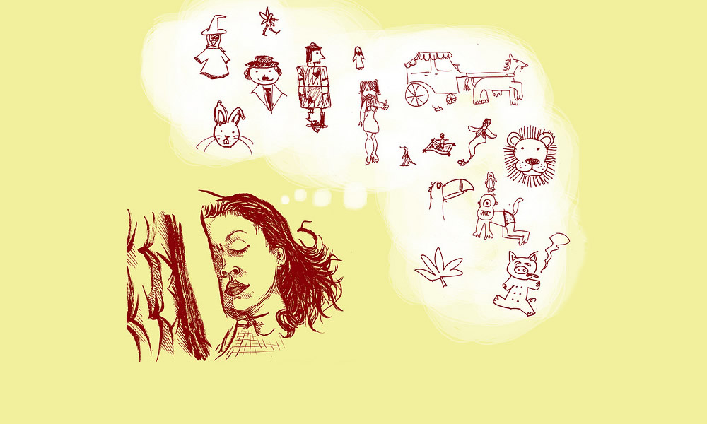 Entre tosses e vovó, a mãe - Ilustração de Alexandre Dantas
