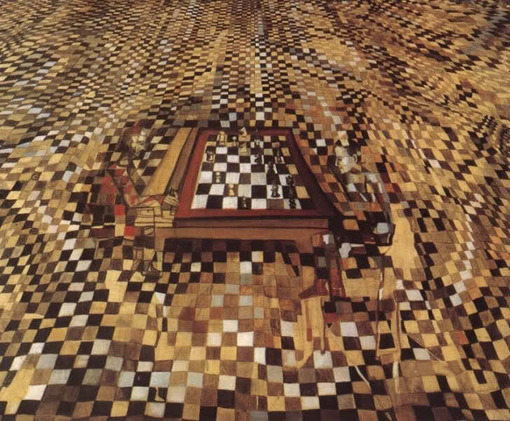 O Jogador - O Jogo de Xadrez, 1943 (Pintura de Maria Elena Vieira da Silva)